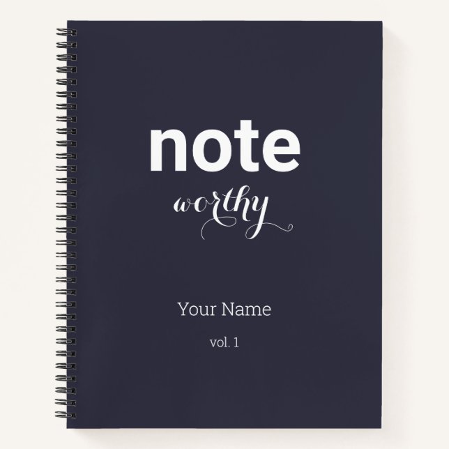 Personalised Note Worthy Spiral Notebook (Front)