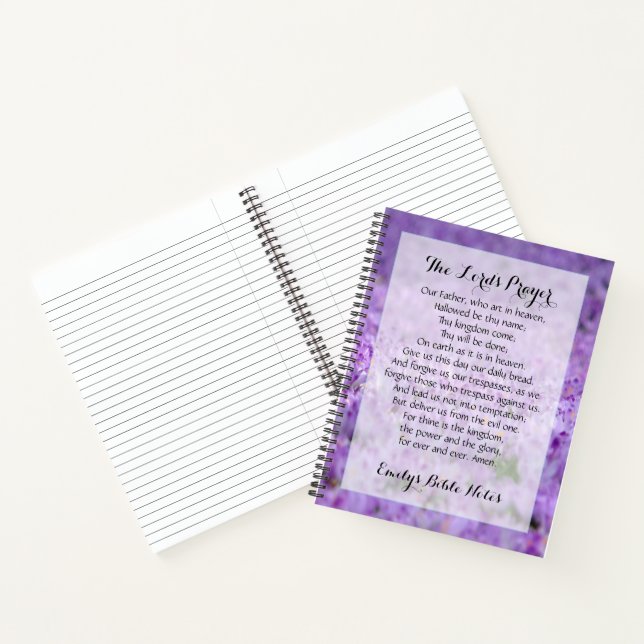 Personalised Notebook containing the Lord's Prayer (Inside)
