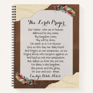 Personalised Notebook containing the Lord's Prayer