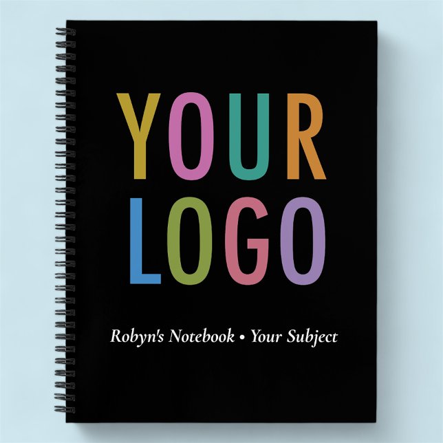 Personalised Notebook for Business Custom Logo (MISOOK Black Spiral Notebook with Logo)