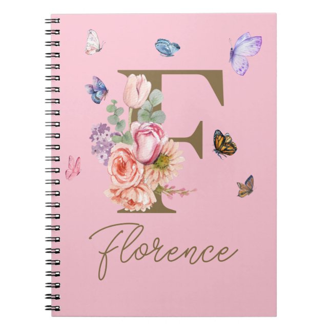 Personalised Notebook Initial Butterfly  (Front)