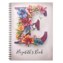 Personalised Notebook Letter E