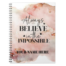 Personalised Notebook - Soft Pink with Quote
