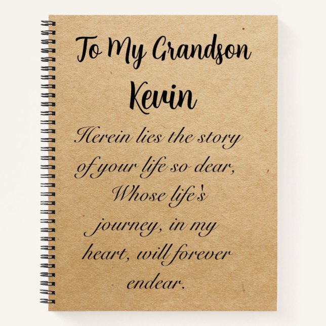 Personalised Notebook Spiral Custom Journal (Front)