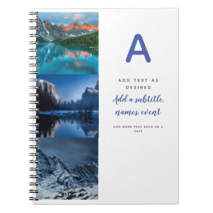 Personalised Notebook Template Photos Text Initial