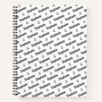 Personalised Notebook with Name & Musical Notes