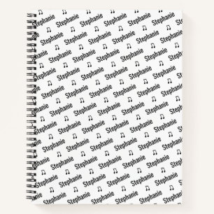 Personalised Notebook with Name & Musical Notes