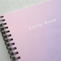 Personalised Notebook with Name Pink Purple