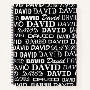 Personalised notebook with typography name print