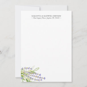 Personalised Notecards Watercolor Lavender