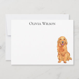Personalised notecards with golden retriever 