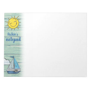 Personalised Notepad 3 Driftwood Beach design