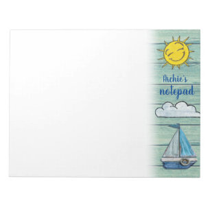 Personalised Notepad 4 Driftwood Beach design