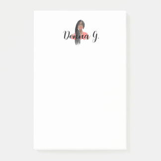 Personalised Notepad Black Girl Braids & Glasses