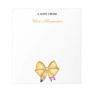 Personalised Notepad for Teachers, Cute Notepad wi