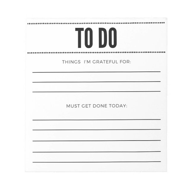 Personalised Notepad, Gratitude List, To Do List  Notepad (Front)
