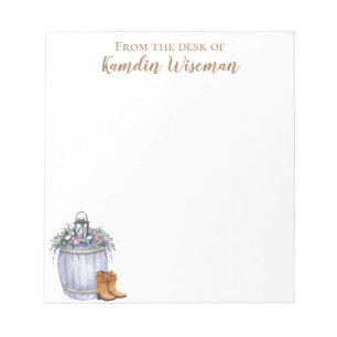 Personalised Notepad Summer Country Wedding Rustic