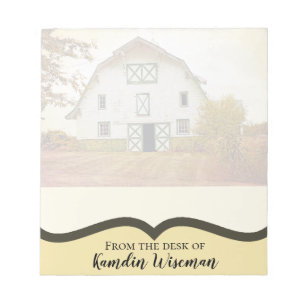 Personalised Notepad Sunset Barn Country Rustic Fi