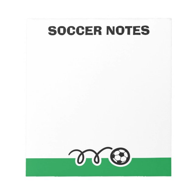 Personalised notepad with cute soccer ball design (Front)