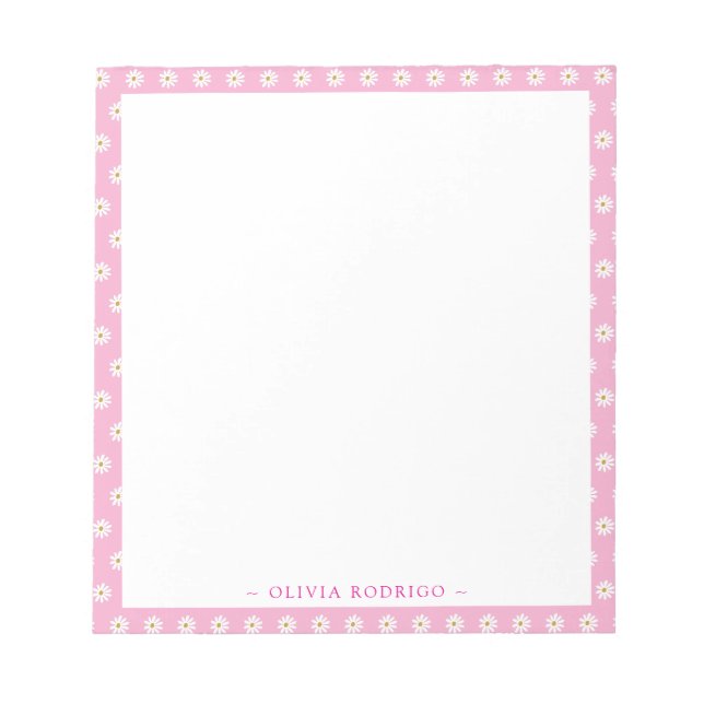 Personalised Notepad with Floral Frame Design (Front)