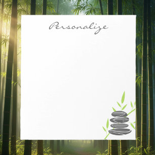 Personalised notepad with zen art pebble stacking