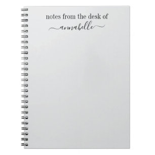Personalised notes from the desk of notebook