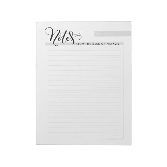Personalised, Notes from the desk of - notepad (Rotated)