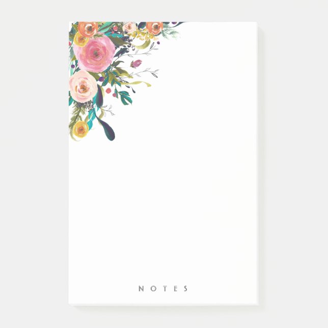 Personalised Notes Multi Flower Floral Pink Boho  (Front)