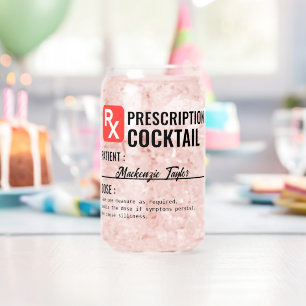 Personalised Novelty Prescription Drink Can Glass