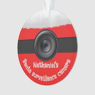 Personalised Novelty Santa Camera Round Ornament