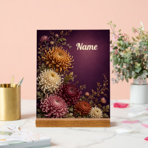 Personalised November Birth Flower Chrysanthemum Acrylic Sign