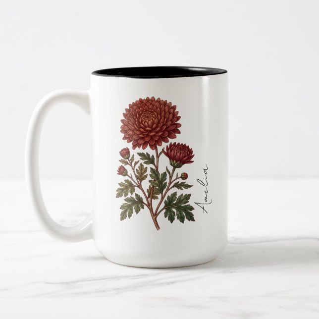 Personalised November Birth Month Flower Mug (Left)