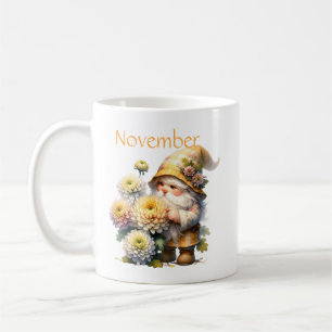 Personalised November Birth Month Garden Gnome Coffee Mug