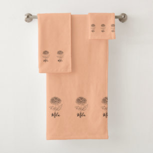 Personalised November Chrysanthemum Birth Flower Bath Towel Set