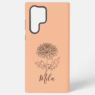 Personalised November Chrysanthemum Birth Flower Samsung Galaxy Case