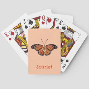 Personalised November Citrine Monarch Butterfly Playing Cards