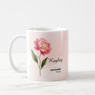 Personalised November Flower Mug