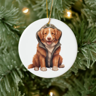 Personalised Novia Scotia Duck Tolling Retriever  Ceramic Tree Decoration