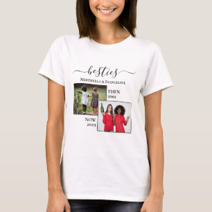 Personalised Now Then 2 Photo BESTIES T-Shirt