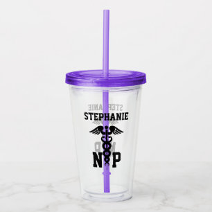 Personalised NP Medical Symbol Nurse Practitioner  Acrylic Tumbler