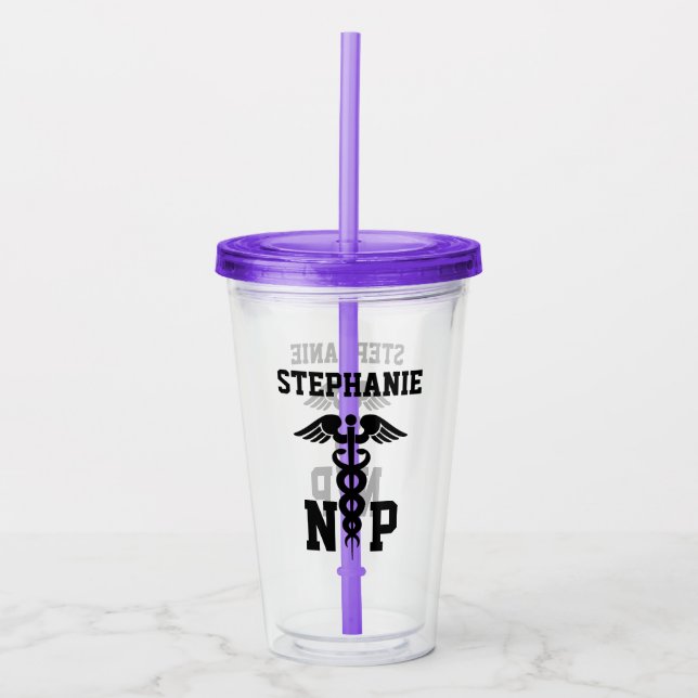 Personalised NP Medical Symbol Nurse Practitioner  Acrylic Tumbler (Front)