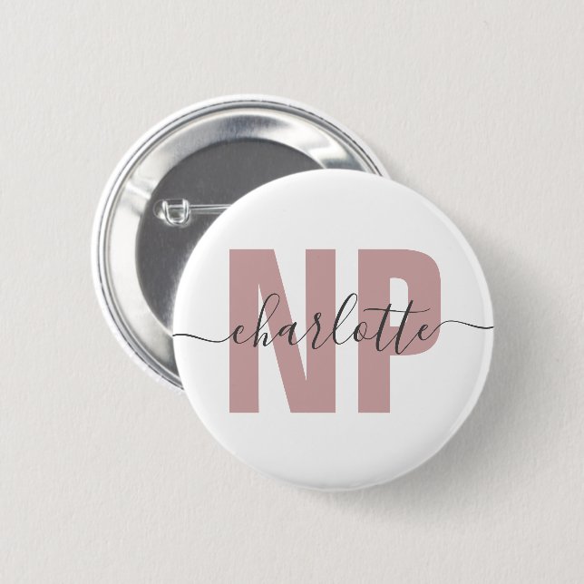 Personalised NP Nurse Practitioner Graduation Chic 6 Cm Round Badge (Front & Back)
