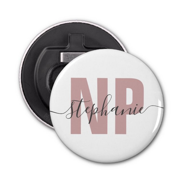 Personalised NP Nurse Practitioner Graduation Chic Bottle Opener (Front)