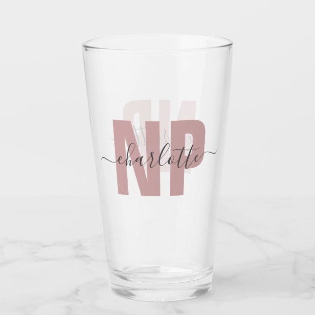 Personalised NP Nurse Practitioner Graduation Chic Glass (Front)