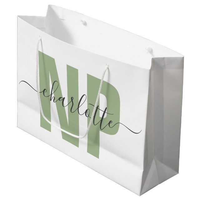 Personalised NP Nurse Practitioner Graduation Chic Large Gift Bag (Front Angled)