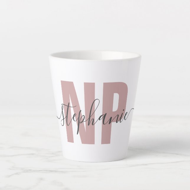 Personalised NP Nurse Practitioner Graduation Chic Latte Mug (Front)