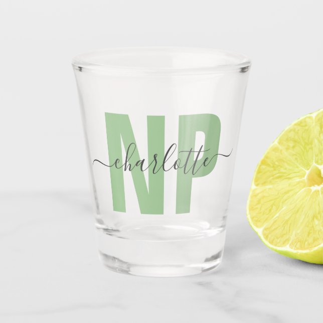 Personalised NP Nurse Practitioner Graduation Chic Shot Glass (Front)