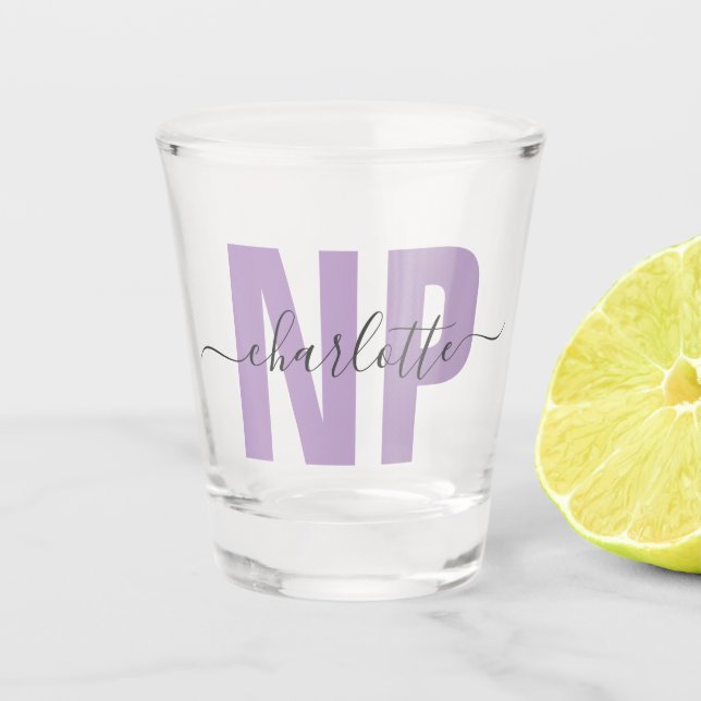 Personalised NP Nurse Practitioner Graduation Chic Shot Glass (Front)