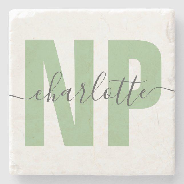 Personalised NP Nurse Practitioner Graduation Chic Stone Coaster (Front)