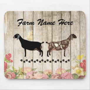 Personalised Nubian Dairy Goat Farm Mouse Mat